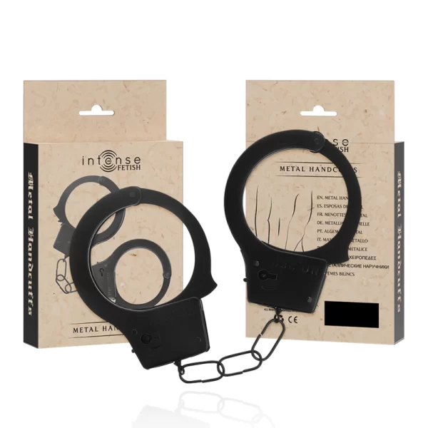 Fetish Metal Handcuffs Adjustable Steel Secure Lock Silver