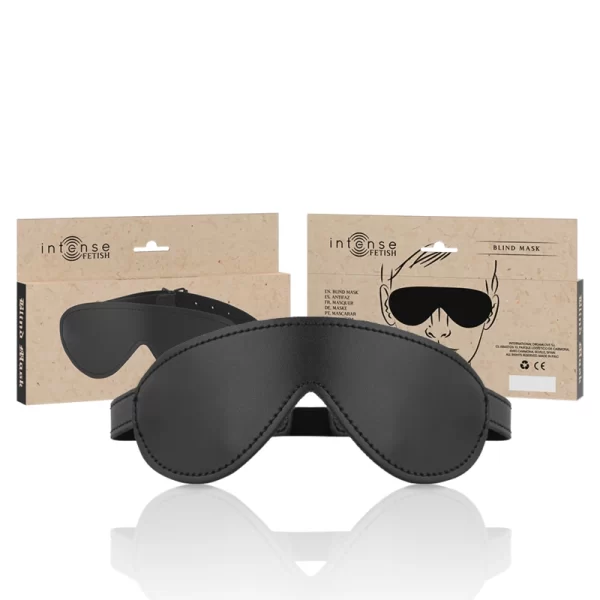 FETISH Vegan Leather Sleep Mask Adjustable Ergonomic Black