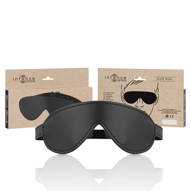 FETISH Vegan Leather Sleep Mask Adjustable Ergonomic Black