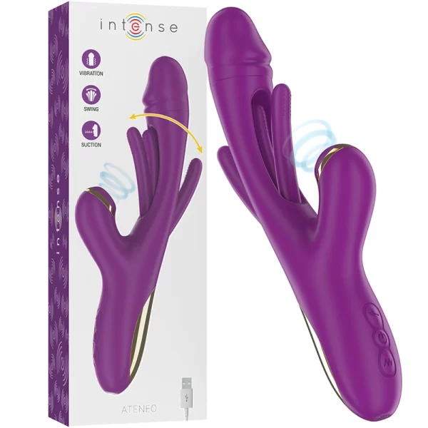 Ateneo Rechargeable 3-Motor Silicone Intimate Device Purple 25cm