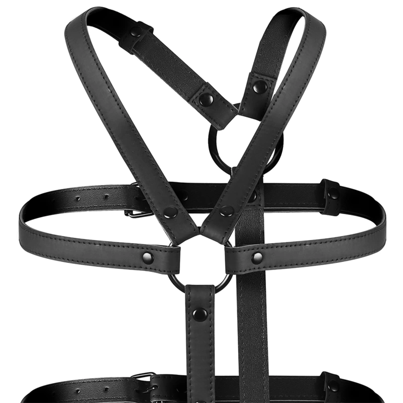 Fetish Submissive Regulowana UprzÄ…Å¼ TuÅ‚owia i Ramion Vegan Leather