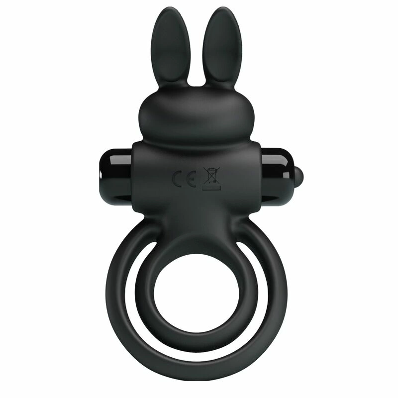 Vibrating Silicone Ring III Rabbit Black 10-Mode System