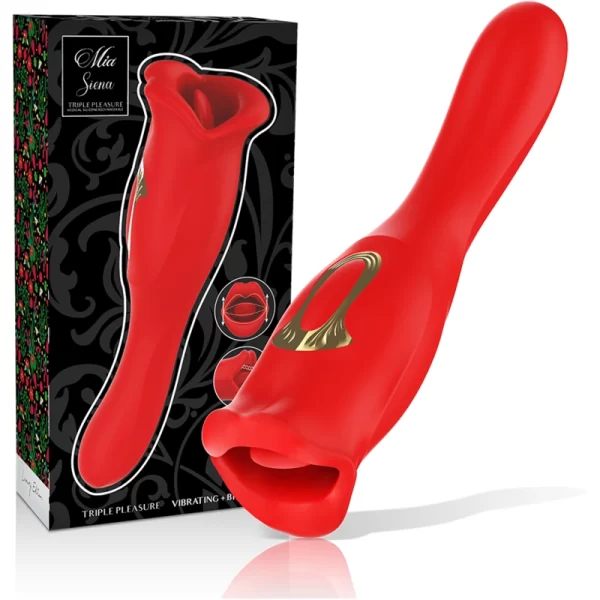 Siena Triple Action Vibrating & Biting Intimate Stimulator Red
