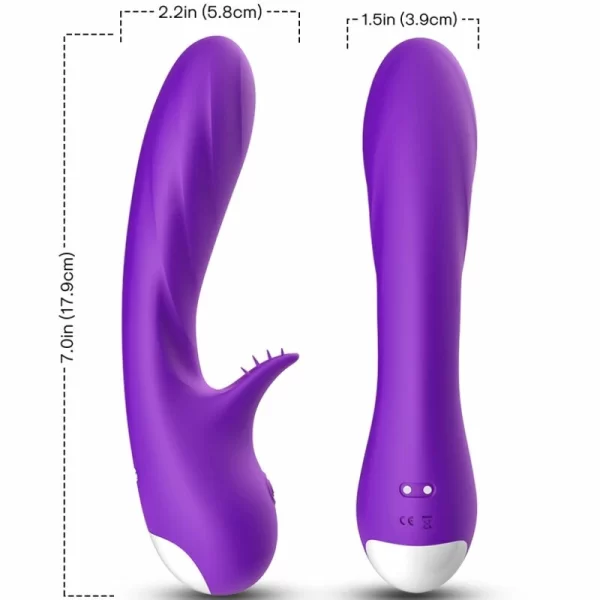 Romance Vibrator with Stimulator Purple 9 Modes Waterproof