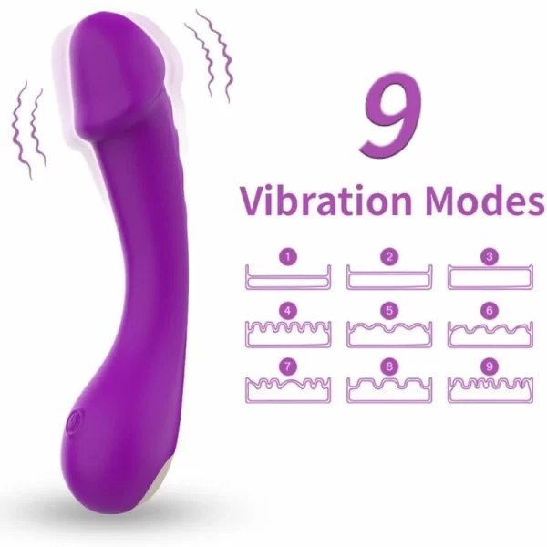 Vibrator Model G-Spot Silicone Purple 9 Modes Waterproof USB