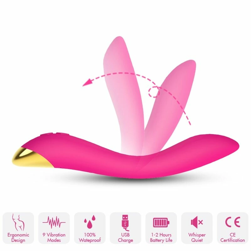 Flamingo Multiposition Vibrator Fuchsia 9 Modes Waterproof