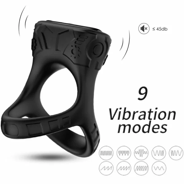 Ring Vibrator Multiposition Black - 9 Modes