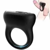 Ring Vibrator Black - 9-Mode Waterproof Silicone Intimate Ring