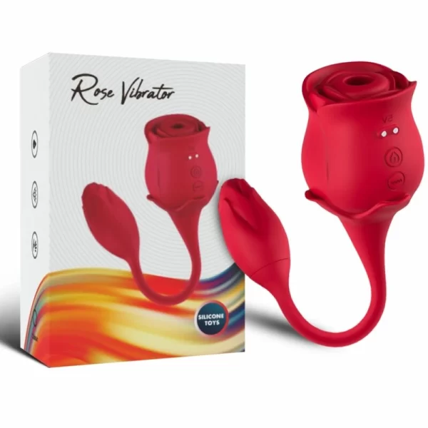 Pink Clitoris Sucker & Vibrator 10 Modes Red - Waterproof USB