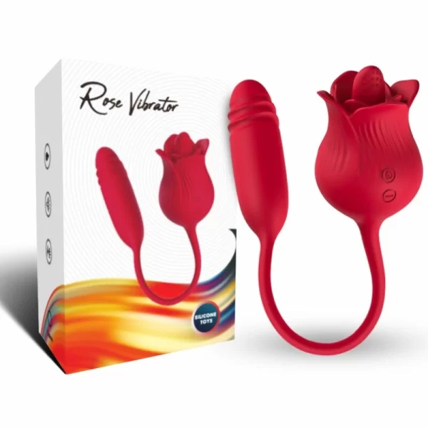 ROSELIP Vibrating Intimate Device Red 10 Modes Waterproof USB