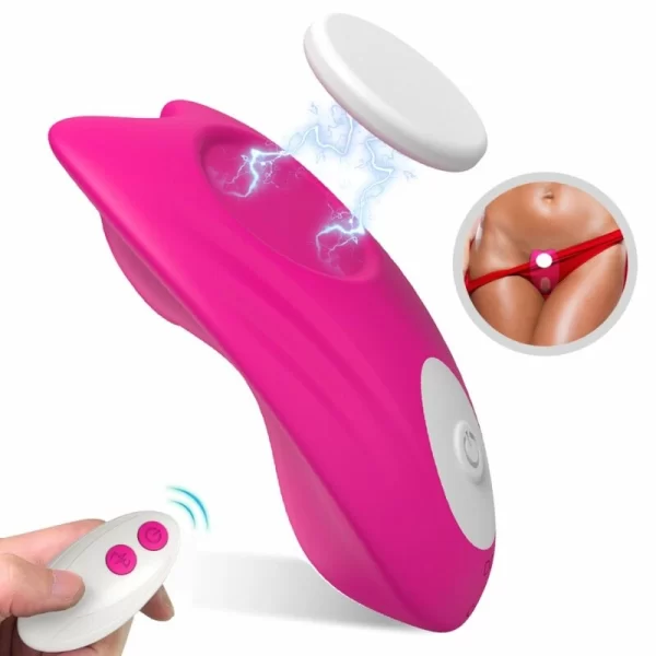 Butterfly Wearable Vibrating Panties Pink Remote Control 82mm
