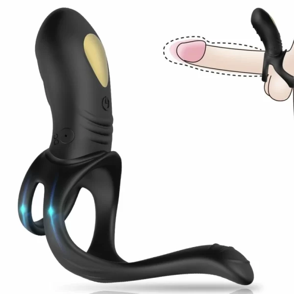 Joy Jumper Ring Vibrator & Anal Plug Black - 9 Modes