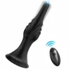 Vibrator & Anal Plug Remote Control Black 9 Modes Waterproof