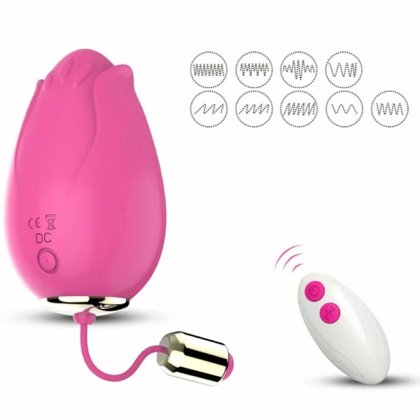 Mandala Egg Vibrator Remote Control Fuchsia 9 Modes Waterproof