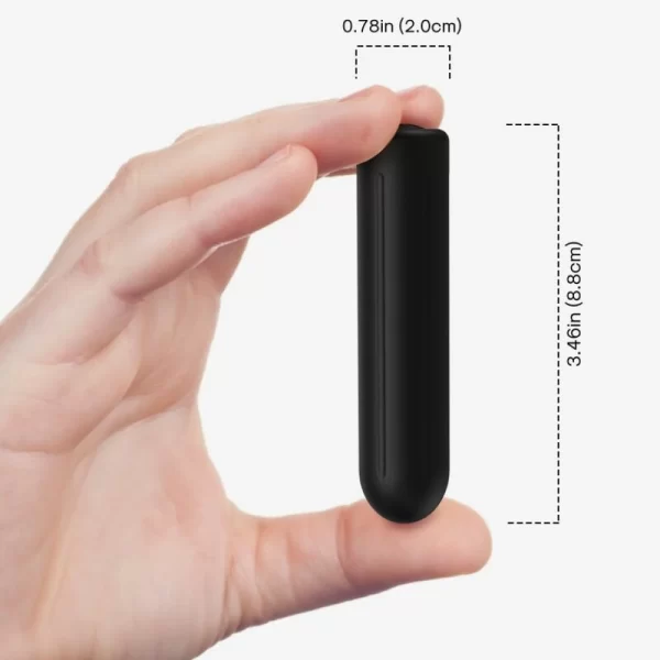 Warhead Vibrator Bullet Black 9 Modes USB Waterproof 8.8cm