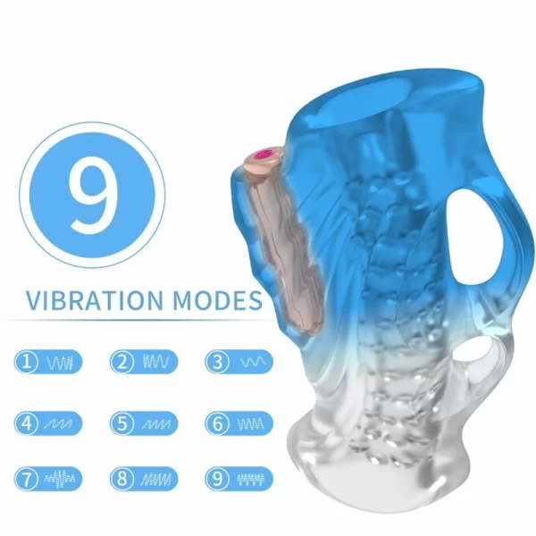 Finger & Vibrator Blue Gradient Intimate Device Rechargeable