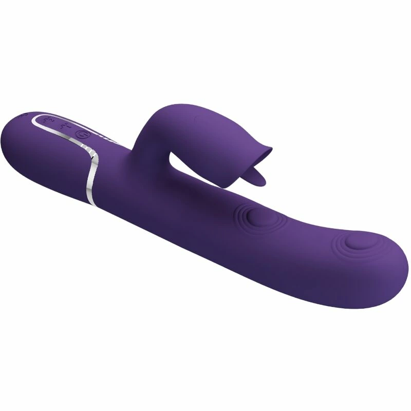 Rabbit Vibrator Licking System Purple Silicone 29 cm