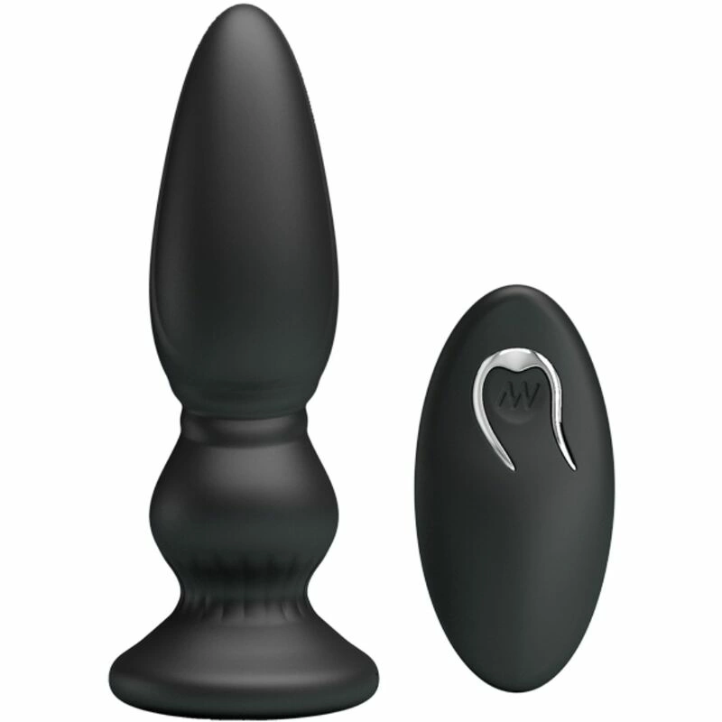 Remote-Controlled Vibrating Anal Model Black USB Rechargeable