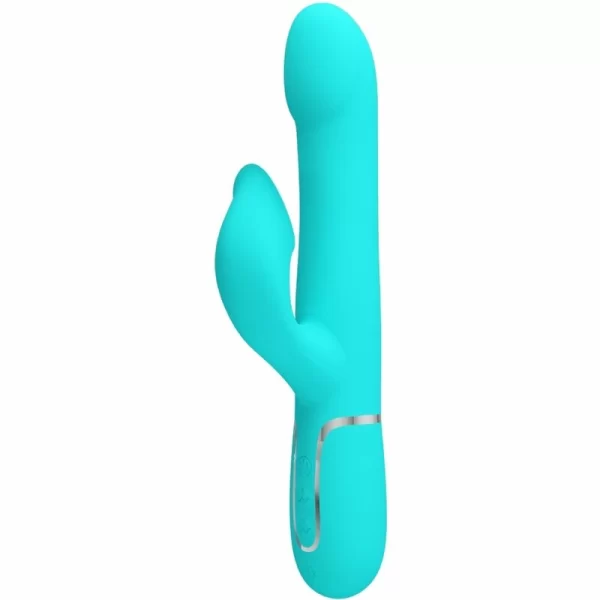 Rabbit Vibrator Pearls Aqua Green - Dual Motor & Beads System