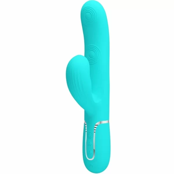 Perlita 3-in-1 Rechargeable Silicone Intimate Device Aqua Green