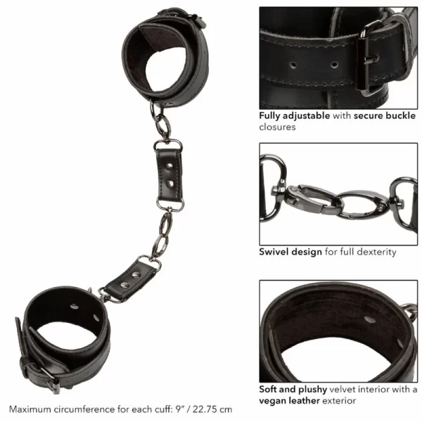 Euphoria Adjustable Velvet & Vegan Leather Wrist Restraints