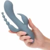 Triple Ecstasy Grey - Rechargeable Triple-Action Massager 11.5cm