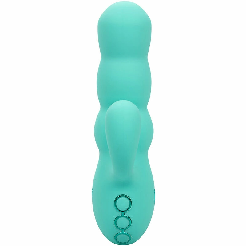 CalExotics California Dreaming Del Mar Diva Aqua Green - podwojny masaÅ¼er z funkcjÄ… pchania