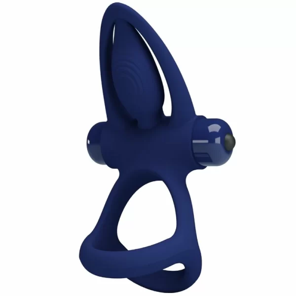 MAT Double Silicone Ring Blue - 10-Mode Vibrating Couples System