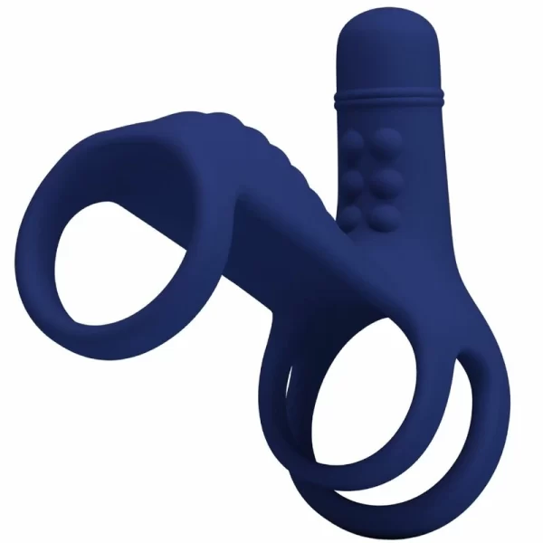 Elish Blue Vibrating Intimate Ring with Extension 10 Modes