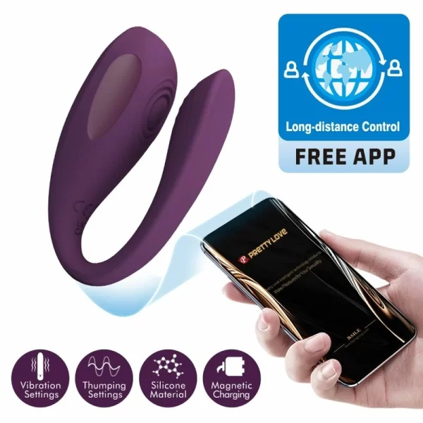 Aari Purple App-Controlled Silicone Vibrating Massager