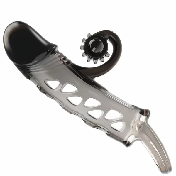 Black Intimate Sleeve with Vibrating Flexible Tip