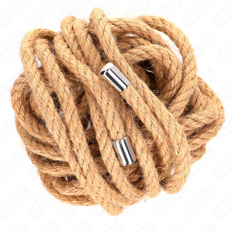 Hemp Rope 5m with Metal-Tipped Ends - Durable Bondage Accessory