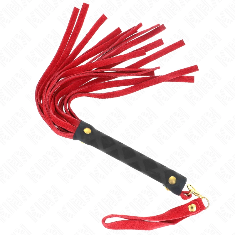 Red Suede Mini Whip 30cm - Compact Impact Tool with Soft Finish