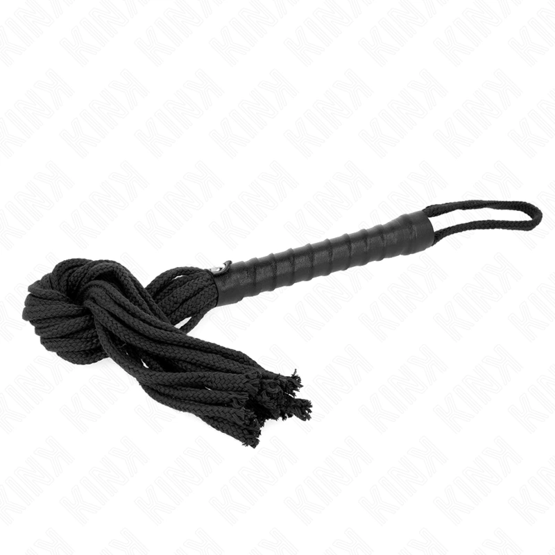 Black Rope Whip 56 cm - Durable Braided Model for Precision Play