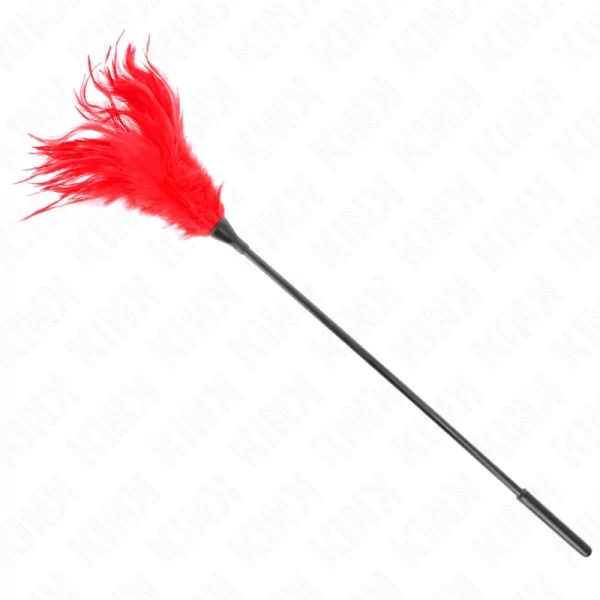 Red Tickle Feather Duster 45 cm - Sensory Play Accessory
