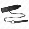 Neoprene Bondage Collar Model 2 Adjustable 78cm with Belt Black