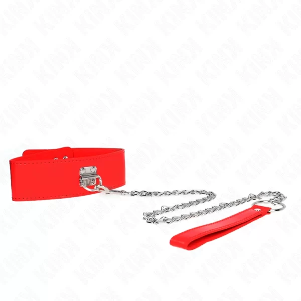 Adjustable Red Collar with Wide Strap 33.5-41 cm