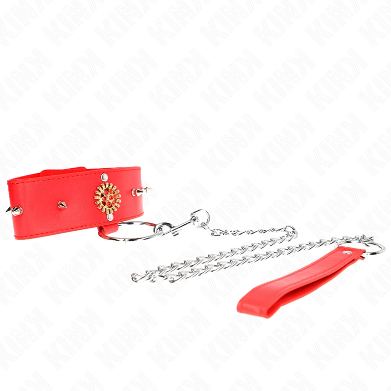 Red Diamond Collar with Adjustable Belt 65cm - Elegant Design 35-51cm