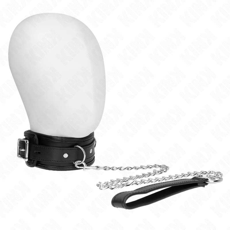 Basic Model Collar with Leash - Adjustable Vegan Leather 65cm Black
