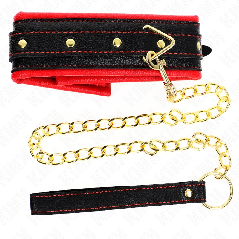 KINK Naszyjnik Model 2 - Regulowany Pasek z Imitacji Skory 37-54 cm Czarny