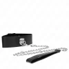Basic Model Collar with Leash 65cm - Adjustable Black Leather Set