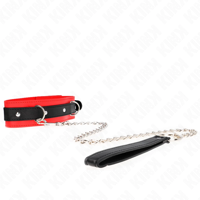 Basic Model Collar with Leash Red 65cm