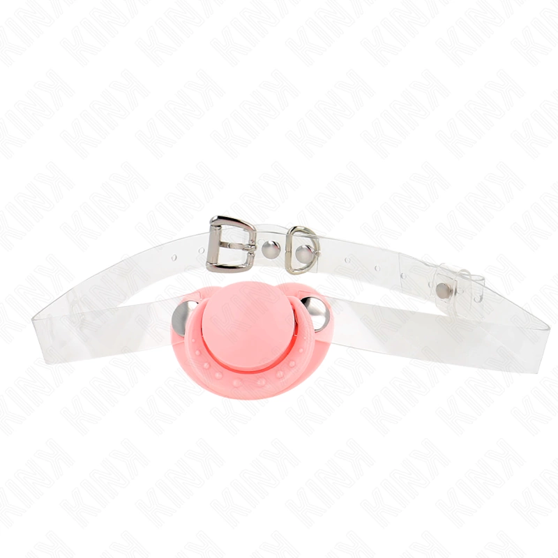 Pink Pacifier-Style Gag Adjustable Strap 5.5x4cm 43-60cm