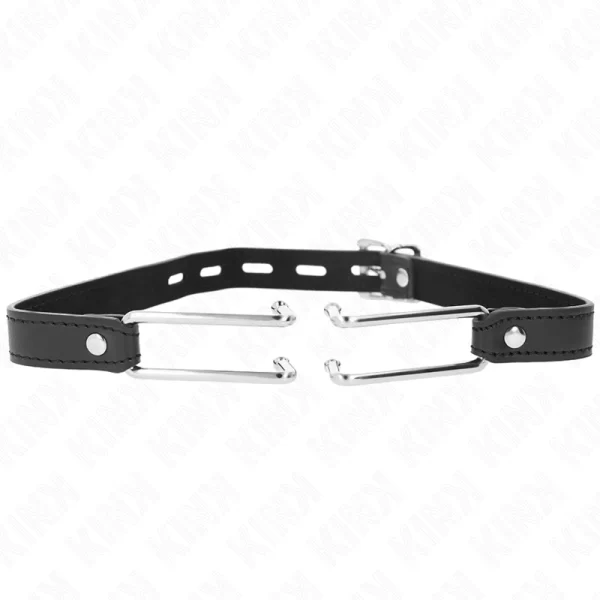 Metal Hook Gag 11.5 cm - Adjustable Vegan Leather Strap 39-58 cm