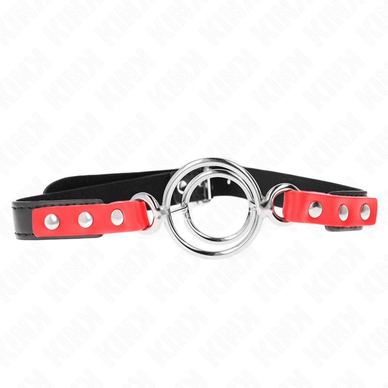 Gag Red 4/4.8 cm - Adjustable Silicone & Metal O-Ring System 38x56cm