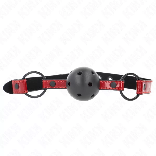 Shiny Leatherette Ball Gag 4.5cm - Adjustable Vegan Strap