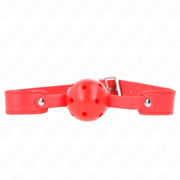 Red Breathable Ball Gag 4.5 cm - Adjustable Silicone Strap 65 cm