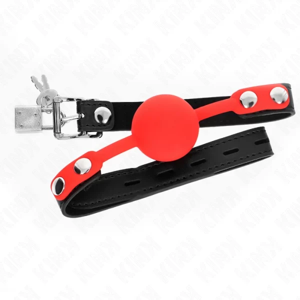 Silicone Ball Gag with Lock 4cm - Adjustable Secure Strap 60cm