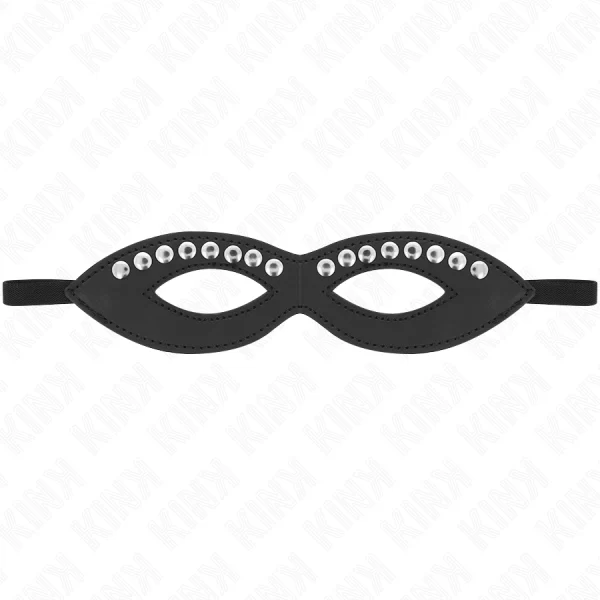 Eye Mask with Mini Rivets Model 1 Black 20.5x5.5cm Adjustable Strap