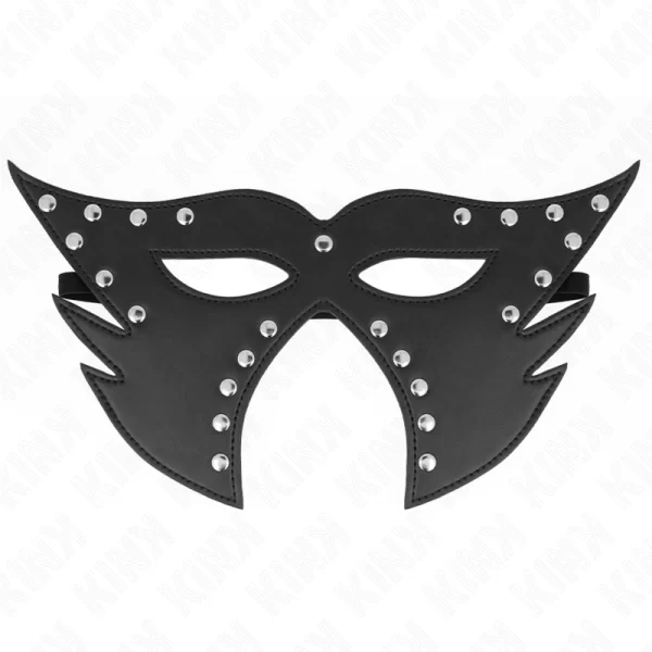 Cat Face Mask Model 2 - Black Faux Leather